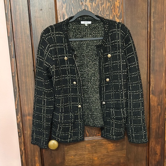 Black and Metallic Gold Knit Lady Jacket - Picture 1 of 5